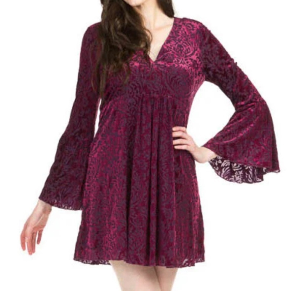 Papillon Damask Burnout Velvet Dress